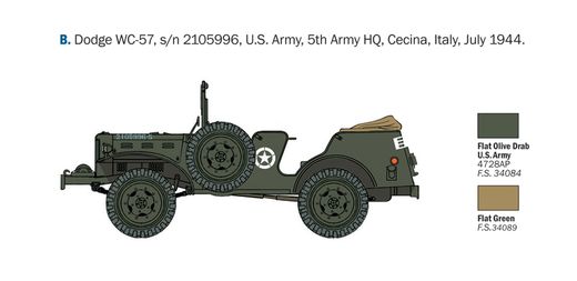 Maquette militaire : Dodge WC-56/57 Command Car 1/35 - Italeri 228
