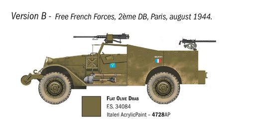 Maquette véhicule militaire : M3A1 Scout Car 1/72 - Italeri 7063