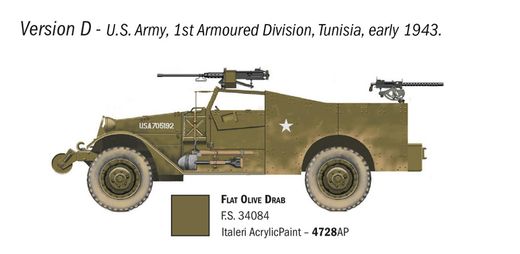 Maquette véhicule militaire : M3A1 Scout Car 1/72 - Italeri 7063