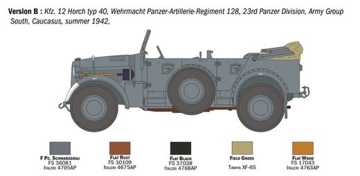 Maquette militaire : KFZ.12 Horch Type 40 1/35 - Italeri 6597