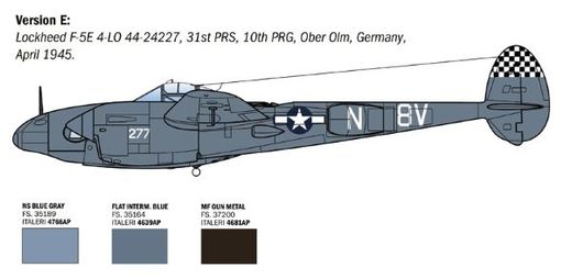 Maquette P-38 Lightning ETO 1/48 - Italeri 2834  02834
