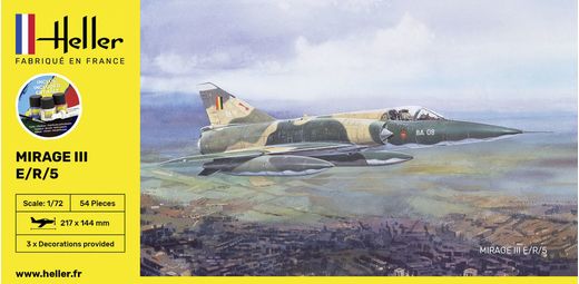 Maquette avion : Starter Kit Mirage III E - 1:72 - Heller 56323