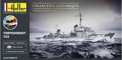 Maquette militaire : Starter Kit Torpedoboot T23 - 1:400 - Heller 57011