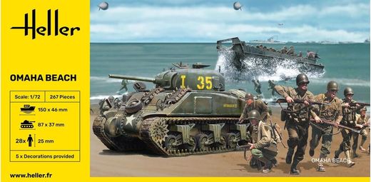 Maquette diorama militaire : Bataille d'Omaha Beach 1/72 - Heller 50332