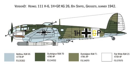 Maquette avion : Heinkel HE111H - 1/72 - Italeri 01436 1436- france-maquette.fr