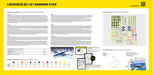 Maquette avion militaire :  Starter Kit EC.121 warning star - 1/72 - Heller 56311