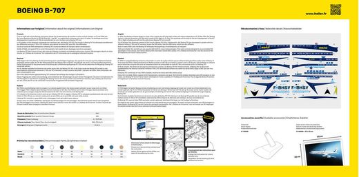 Maquette avion civil : Starter Set Boeing B-707 - 1/72 - Heller 56452