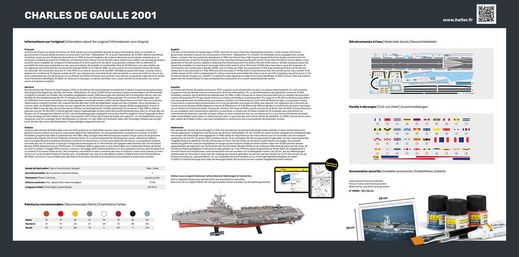 Maquette Porte-avions - Starter Kit : Charles de Gaulle 2001 - 1/400 - Heller 57072