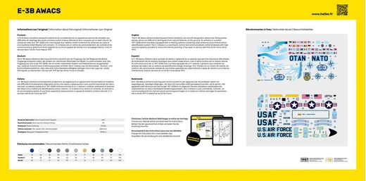 Maquette avion militaire : Model set E-3B Awacs - 1/72 - Heller 56308