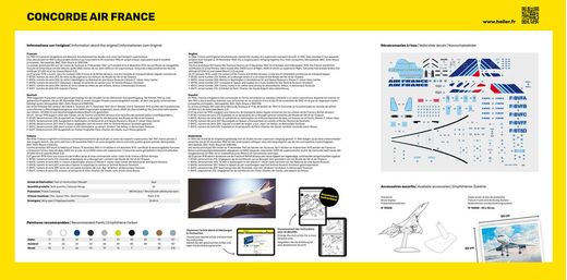Maquette avion de transport : Model set Concorde AF - 1/72 - Heller 56469