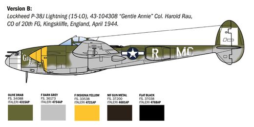 Maquette P-38 Lightning ETO 1/48 - Italeri 2834  02834