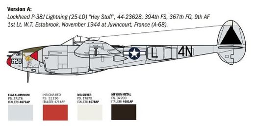 Maquette P-38 Lightning ETO 1/48 - Italeri 2834  02834