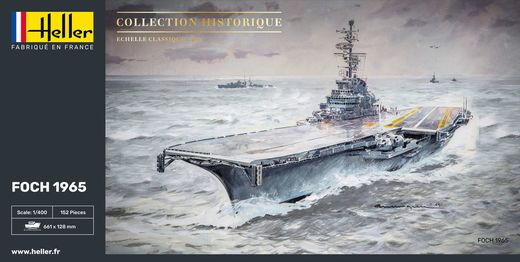 Maquette navire militaire : Porte-avions Foch - 1/400 - Heller 81071