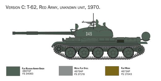 Maquette militaire : Char T-62 - 1/72 - Italeri 7006 07006