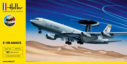 Maquette avion militaire : Model set E-3B Awacs - 1/72 - Heller 56308