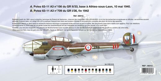 Maquette avion militaire : POTEZ 63-11 A3 - 1/72 - Heller 80313