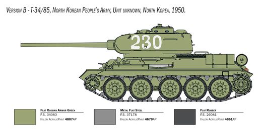 Maquette militaire : T‐34/85 « Guerre de Corée » - 1/35 - Italeri 6585 06585