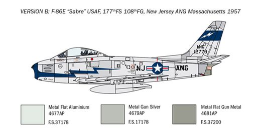 Maquette avion moderne : F-86E Sabre - 1:48 - Italeri 2799 02799 - france-maquette.fr