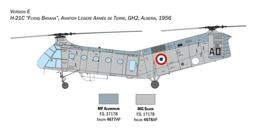 Maquette hélicoptère : H-21C Gunship - 1/48 - Italeri 2774 02774
