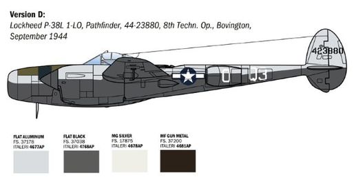 Maquette P-38 Lightning ETO 1/48 - Italeri 2834  02834
