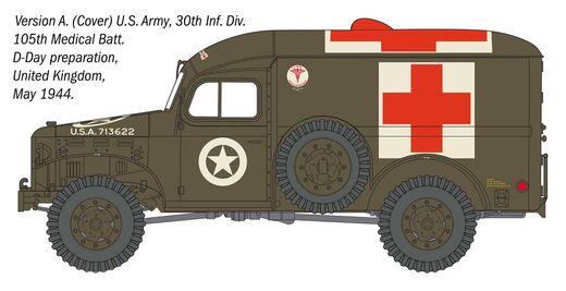 Maquette de véhicule militaire : Dodge WC54 Ambulance au 1/35 - Italeri 90226
