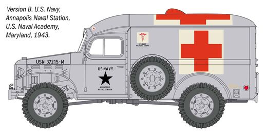 Maquette de véhicule militaire : Dodge WC54 Ambulance au 1/35 - Italeri 90226