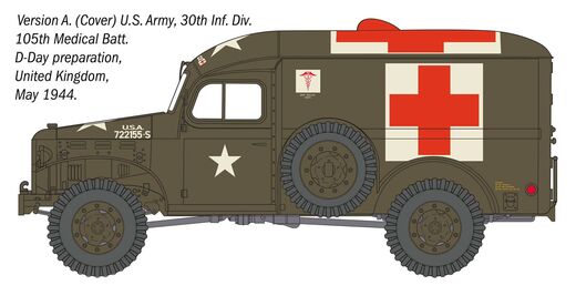 Maquette de véhicule militaire : Dodge WC54 Ambulance au 1/35 - Italeri 90226