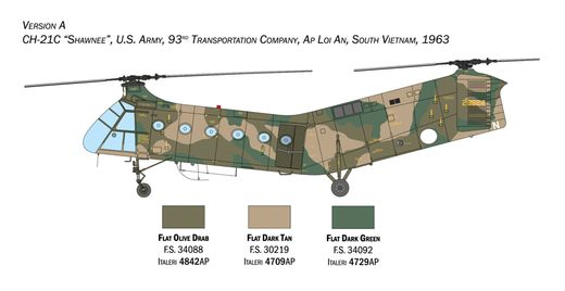 Maquette hélicoptère : H-21C Gunship - 1/48 - Italeri 2774 02774
