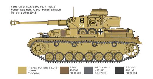 Maquette char d'assaut : Panzer IV F1/F2/G Afrika Korps 1/35 - Italeri 6593