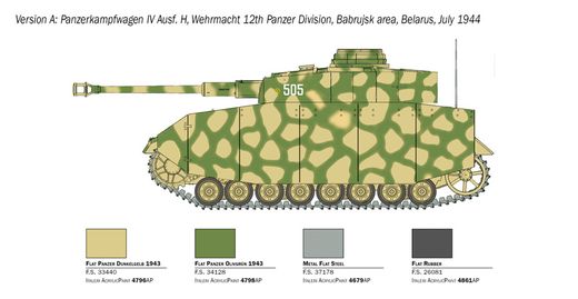 Maquette militaire : Panzer IV Ausf.H - 1/35 - Italeri 6578 06578