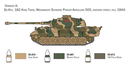 Maquette avion militaire : Model set Sd. Kfz. 182 King Tiger 1/72 - Italeri 72005