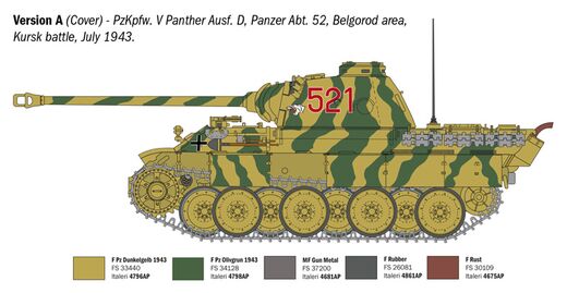 Maquette d'un tank militaire : HPZ. KPFW. V Pather AUSF. D 1/35 - Italeri 90290