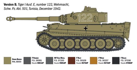 Maquette véhicule militaire : Pz.Kpfw.VI Tiger I Ausf.H 1/35 - Italeri 6767