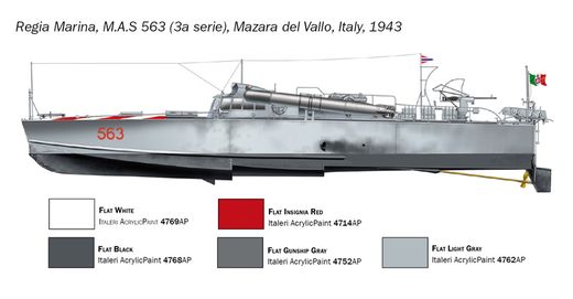 Maquette bateau militaire : M.A.S 568 avec Equipage - 1:35 - ITALERI 5626 05626