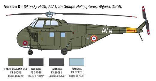 Maquette militaire : Hélicoptère HAS22 / HO4S-3 / H-19 - Italeri 1476  01476