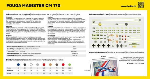 Maquette avion : Starter Kit Fouga Magister CM 169 - 1:72 - Heller 56220