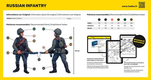 Figurines militaires : Infanterie russe - 1/72 - Heller 49603