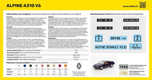 Maquette voiture : Alpine A310 - 1/43 - Heller 80146