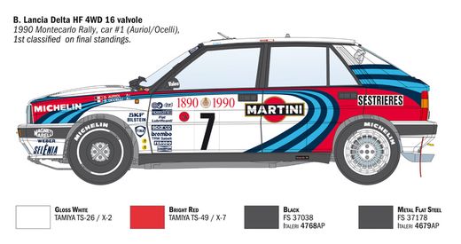 Maquette voiture de collection : Lancia Delta HF Integrale - 1:12 - Italeri 4709