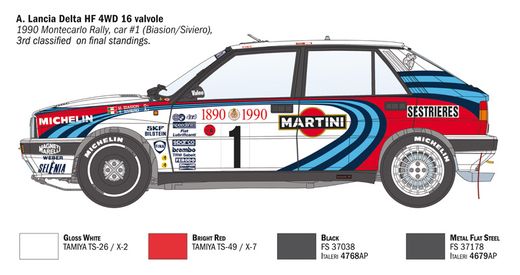 Maquette voiture de collection : Lancia Delta HF Integrale - 1:12 - Italeri 4709