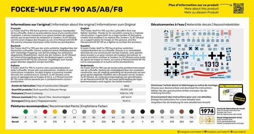 Maquette chasseur allemand : Starter kit FW 190 - 1/72 - Heller 56235