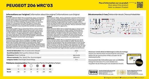 Maquette voiture : Peugeot 206 WRC'03 1/43 - Heller 80113