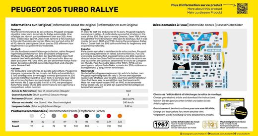 Maquette voiture : Peugeot 205 Turbo Rally 1/43 - Heller 80189