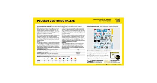 Maquette voiture : Starter Kit Peugeot 205 Turbo Rally 1/43 - Heller 56189
