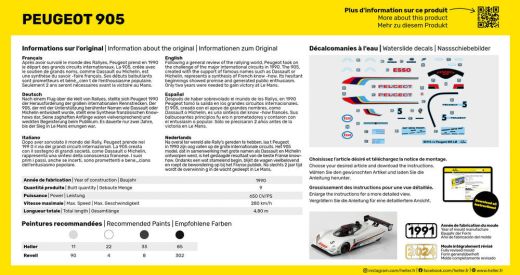 Kit de modélisme automobile : Starter kit Peugeot 905 1/43 - Heller 56110