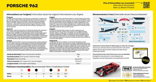 Maquette automobile : Porsche 962 1/43 - Heller 80109