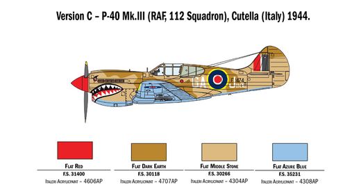 RAF, P-40 Mk.III, 112th Squadron, Cutella (Italie), 1944