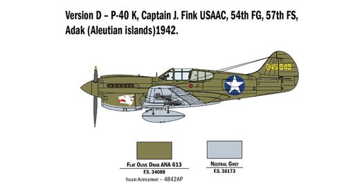USAAC, P-40K, 54h FG, 57th FS, Capt. J. Fink, Adak, (Aleutian Islands), 1942