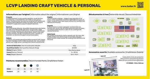 Maquette militaire : Starter Kit LCVP Landungsboot + Figures - 1:72 - Heller 56995
