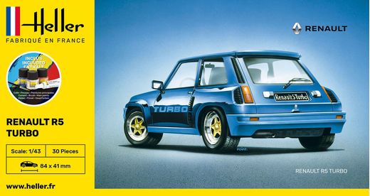 Maquette voiture de collection : Starter kit Renault R5 Turbo - 1/43 - Heller 56150